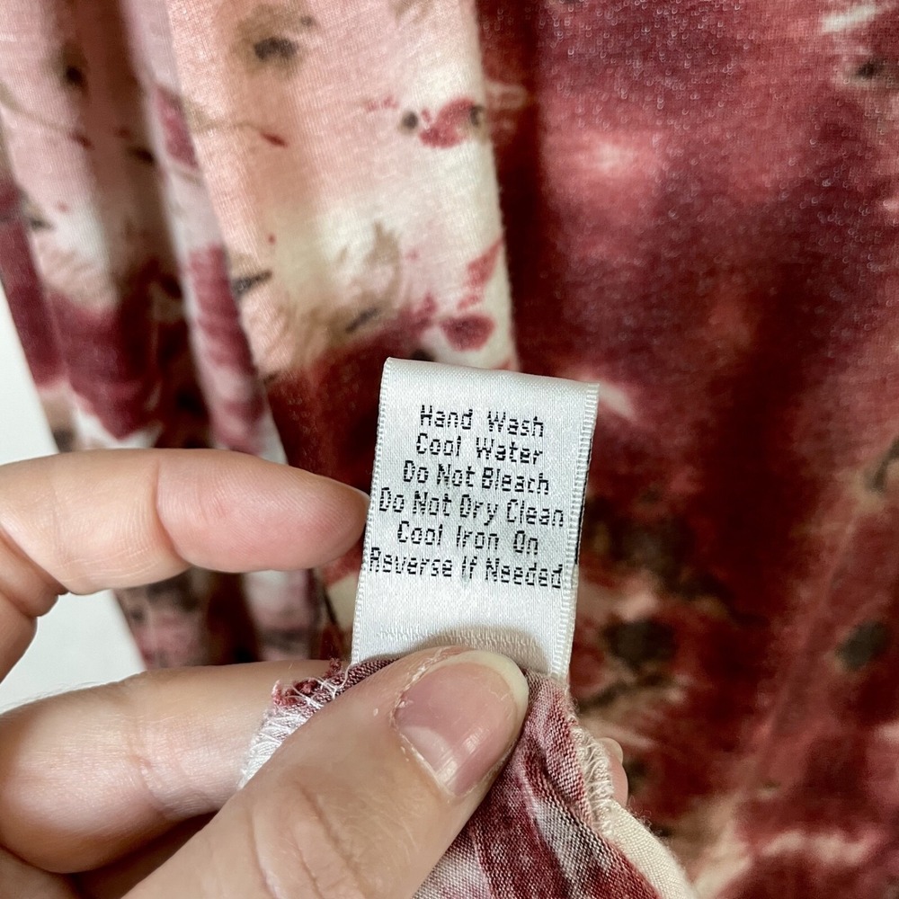 Vintage 90s y2k Cache Size Large Blouse - Red Tie Dye Half Button Luxury - Picture 9 of 11